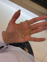 Yıldız Kalp Detaylı Charmlı Bileklik