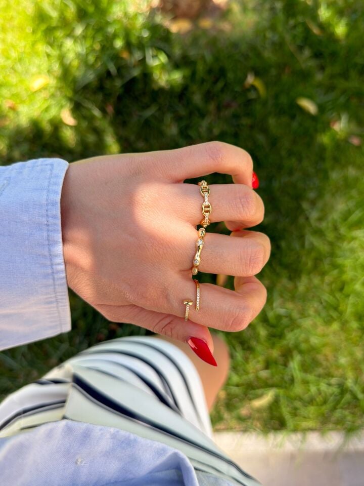 Luzzo Gold Renk Ölçüsüz Yüzükler