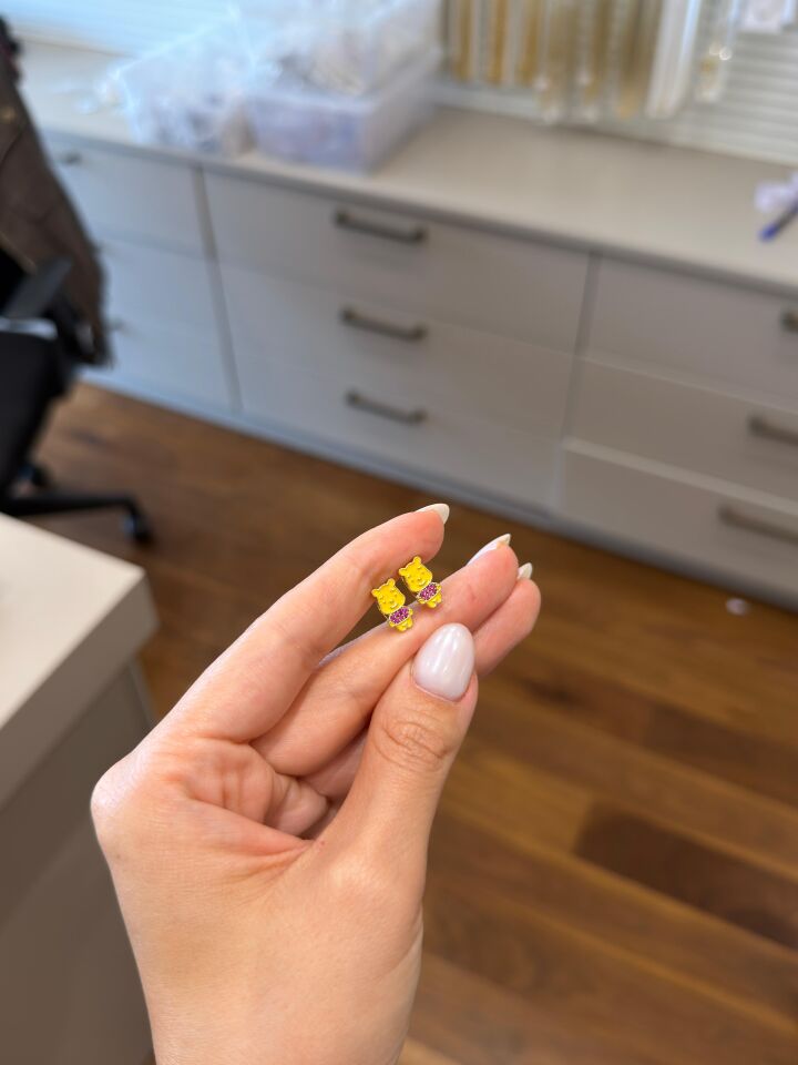 Winnie The Pooh Çocuk Küpesi
