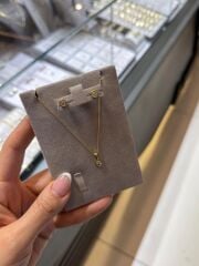 Minimal Taşlı  Kolye Küpe Set