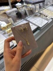 Taşlı Kolye Küpe Set