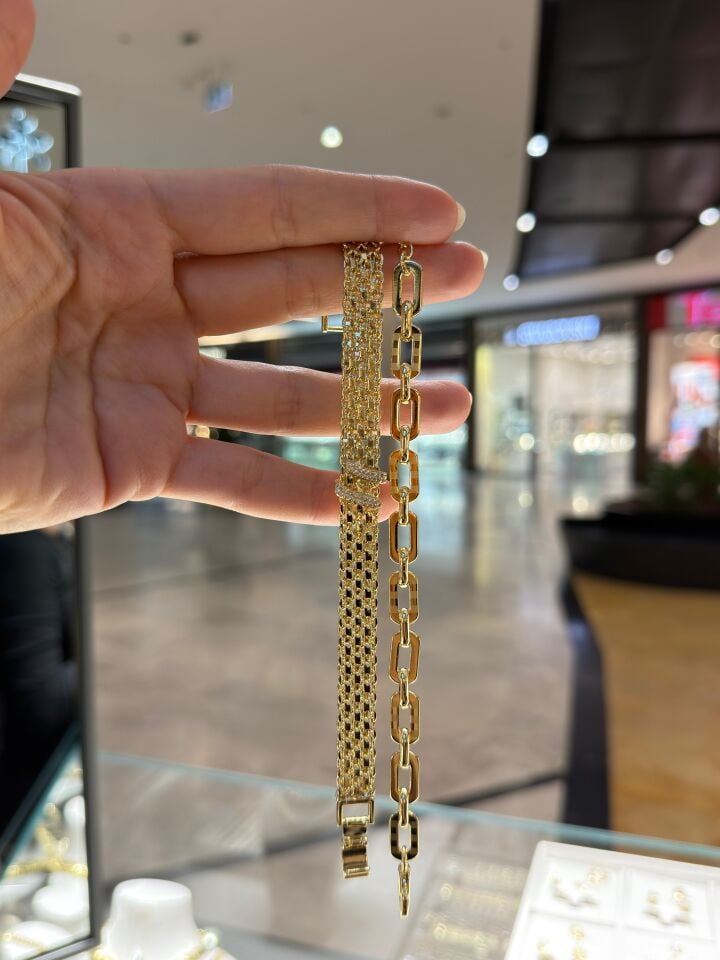 Gold Kuyum İşçilik Kalın Ve Ataç Bileklikler