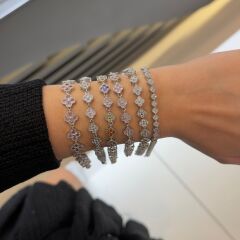 Gümüş Renk Yonca Bileklikler